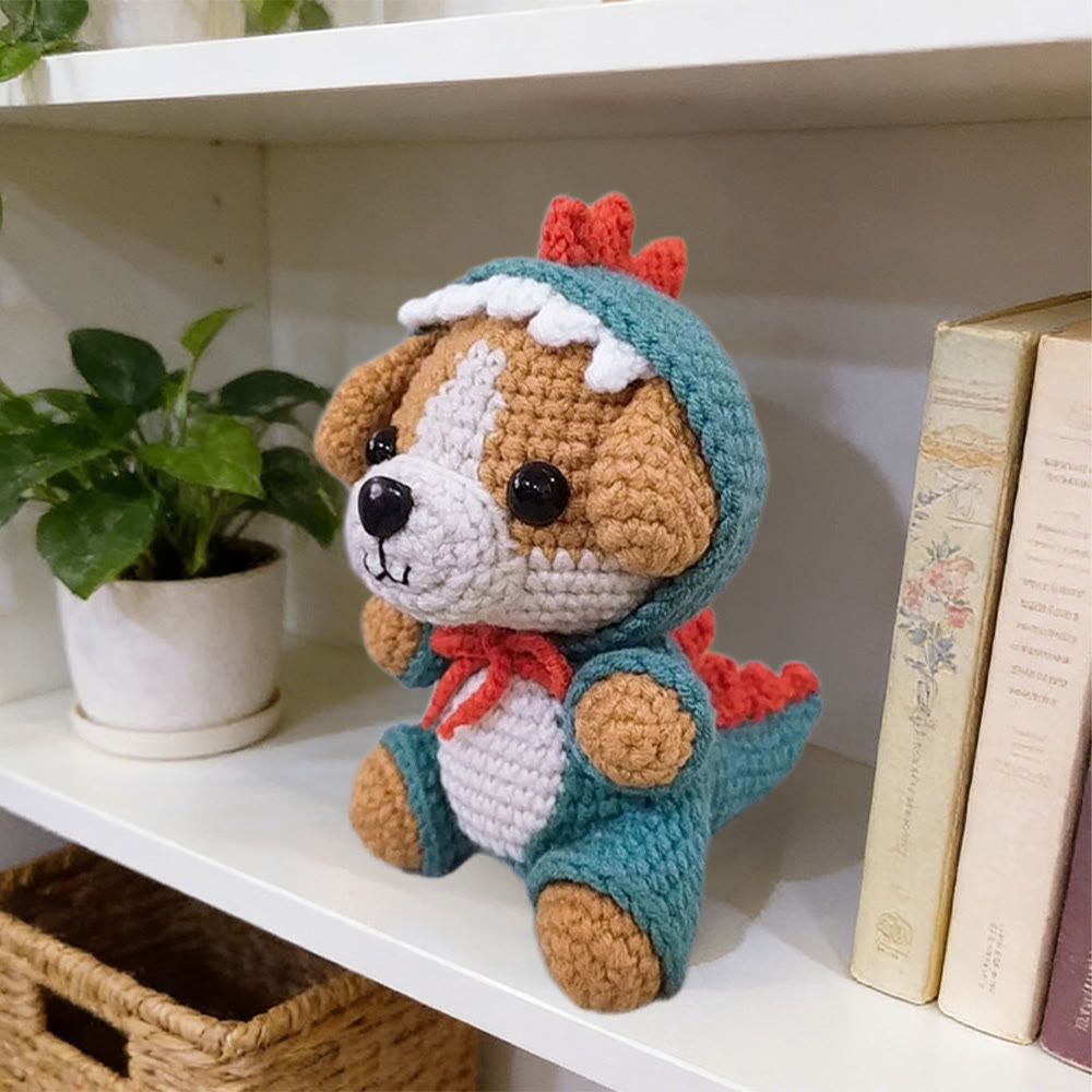 Diy Handmade Funny Dog Crochet Kit - Creative Dinosaur Doll | Nice Handmade Birthday Gift For Kid - image 6