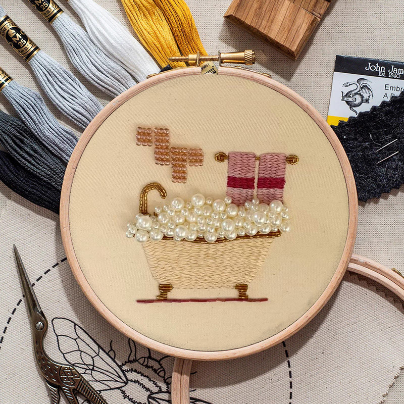 Rubbyoo Bead Embroidery Kit - Bubble Bath | Beginner Handmade Stitch | Creative Diy Needlework - image 9