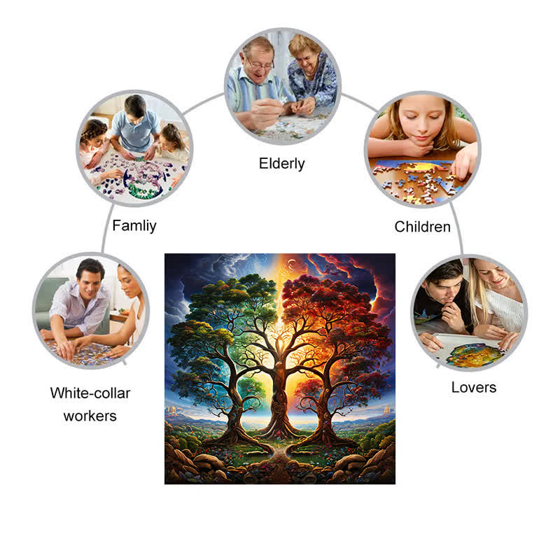 Rubbyoo Ornate Celestial Tree of Life  -2 Wooden Jigsaw Puzzle