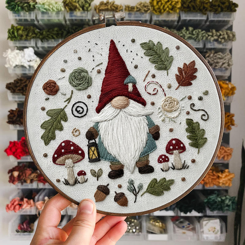 Rubbyoo Embroidery Kit - Forest Gnome | Christmas Beginner Craft | Novice-friendly Diy Kit - image 4