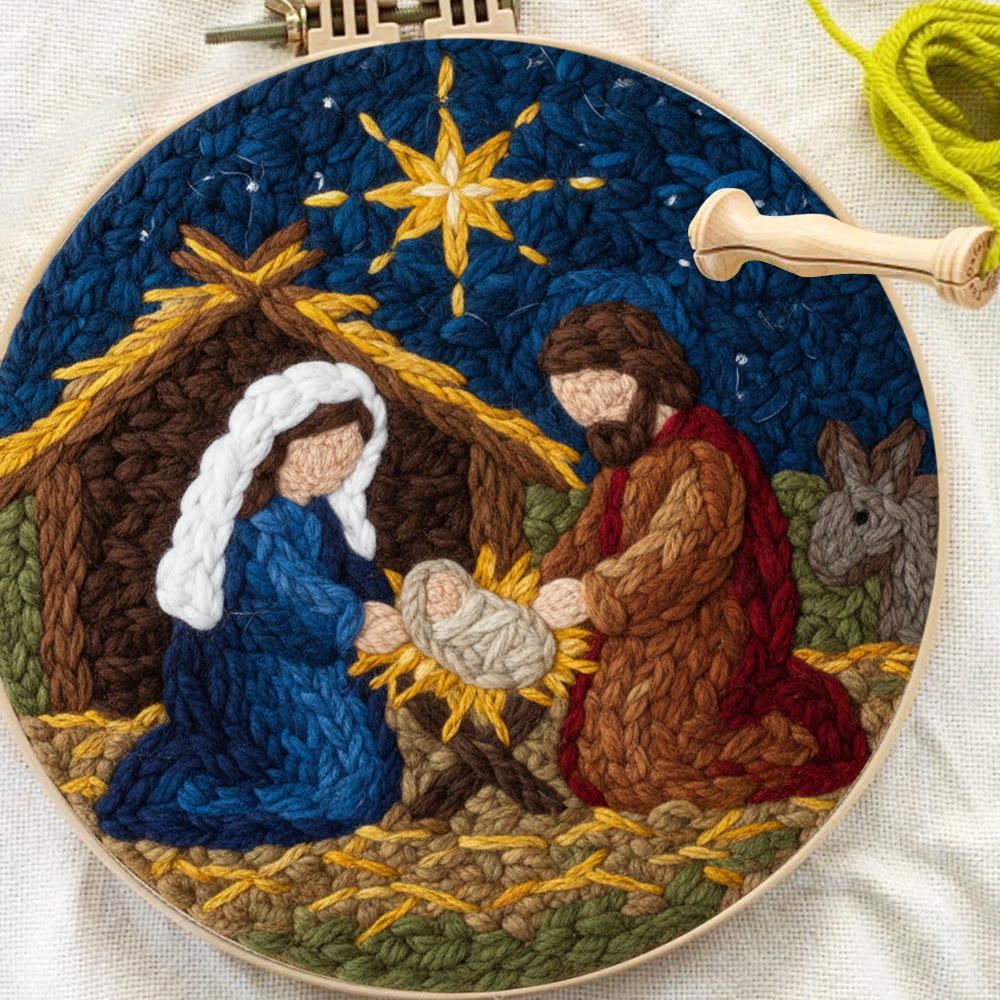 Christmas Nativity Scene  Punch Needle Kit - Religious Christmas Doormat | Handmade Needle Gift - image 4