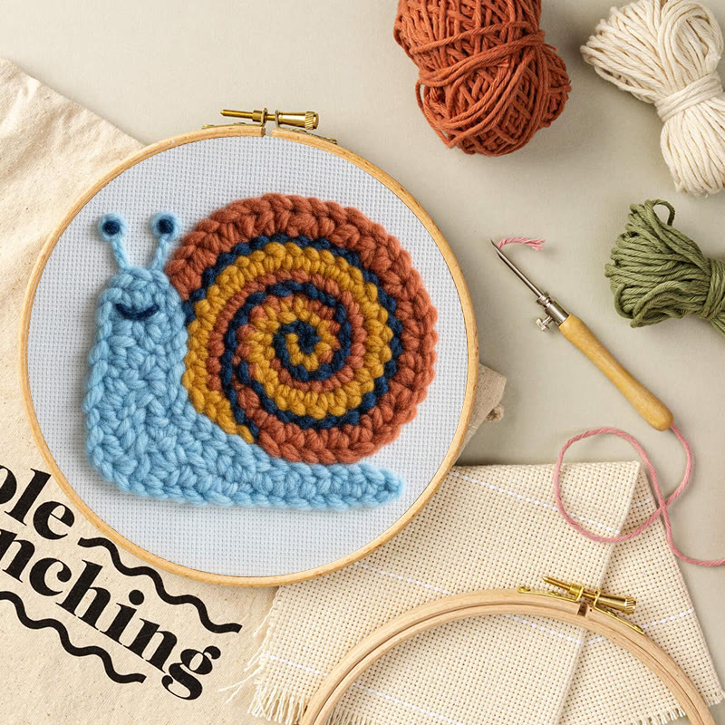 Swirly Shell Snail Punch Needle Kit - Gentle Handwork | Charming Home Touch - image 7
