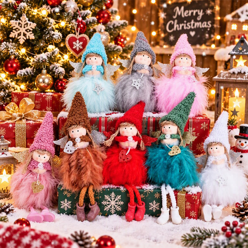Rubbyoo Adorable Fairy Doll - Christmas Feather Angel Ornament | Charming Xmas Tree Decoration - image 2