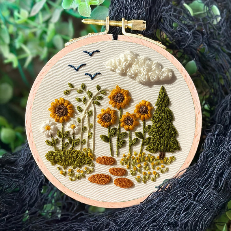 Rubbyoo Embroidery Kit - Blooming Sunflower | Floral Stitching Craft | Unique Room Decor - image 4