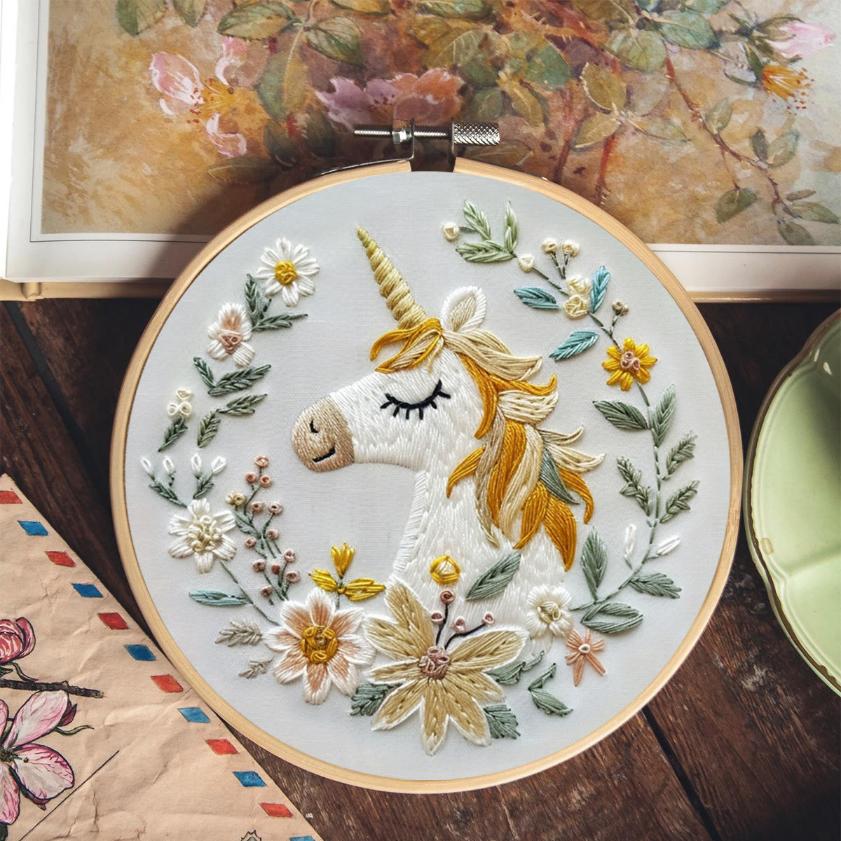 Rubbyoo Embroidery Kit-  Floral Unicorn - image 7