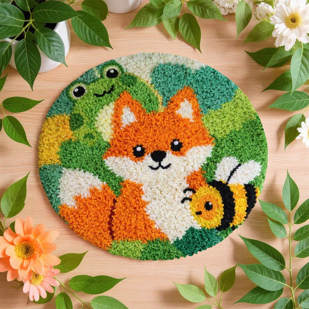 Rubbyoo Latch Hook Rug Kit - Fox And Bee | Diy Handmade Crafts | Unique Play Mat - image 12