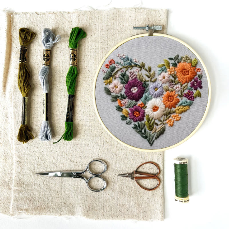 Rubbyoo Embroidery Kit - Charming Floral Heart | Beginner Handmade Craft | Diy Valentine Gift - image 7