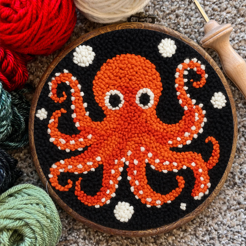 Funny Octopus Punch Needle Kit - Creative Handmade Coaster | Unique Home Decor - image 5