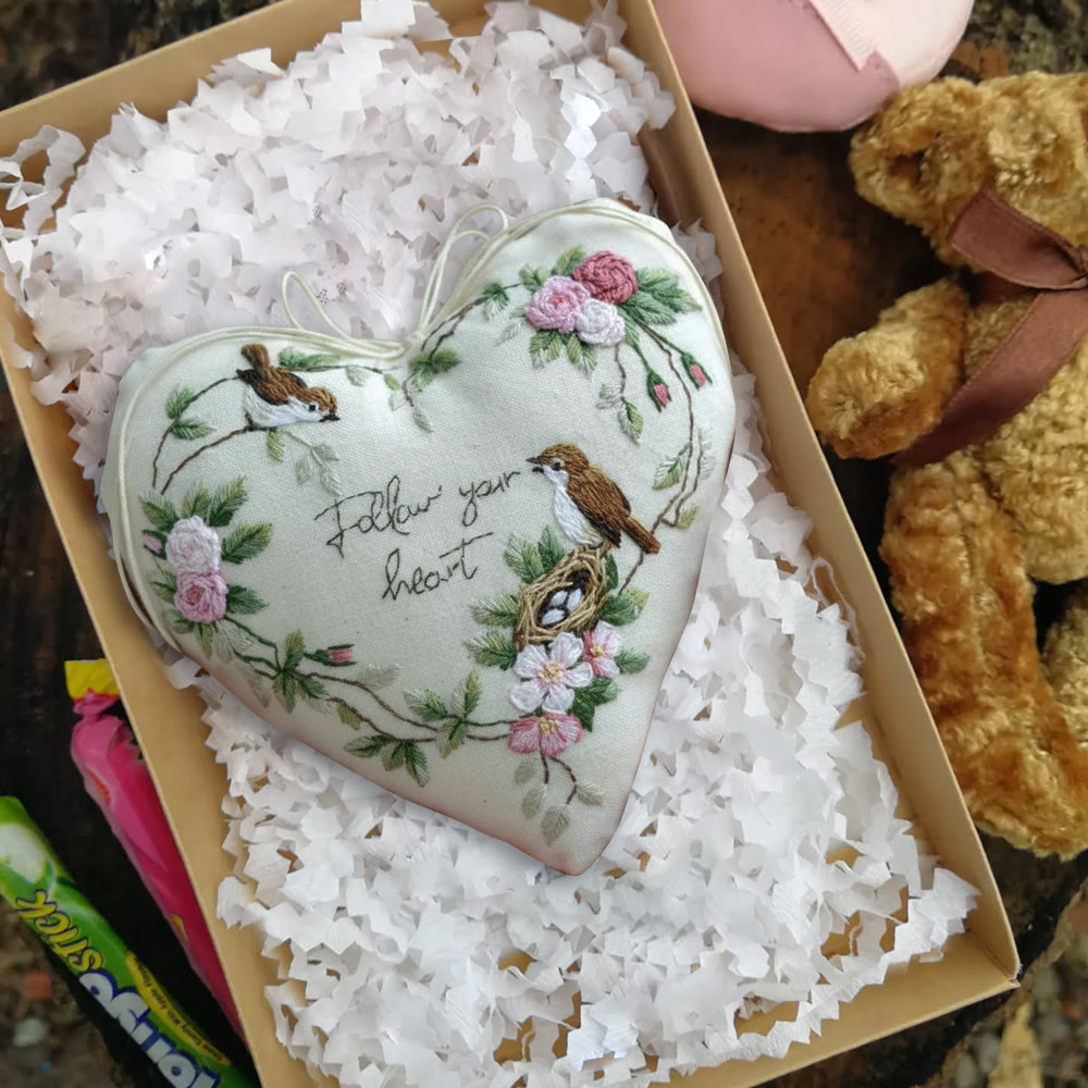 Rubbyoo Heart Embroidery Kit - Follow Your Heart | Handmade Heart Decor | Diy Craft For Friend  - image 7