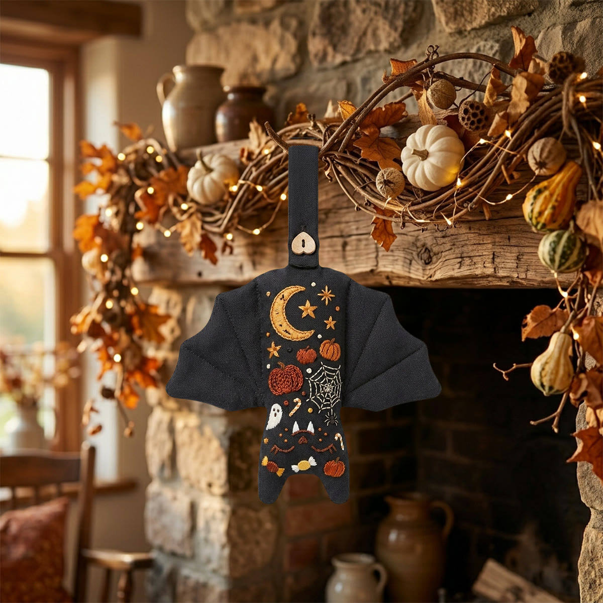 Rubbyoo Bat Embroidery Kit - Halloween Sampler | Spooky Gift For Friend | Cozy Autumn Home Decor - image 6