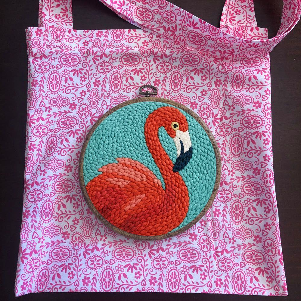 Flamingo Punch Needle Kit - Animal Handmade Craft  | Easy Needle Set For Child  - image 9