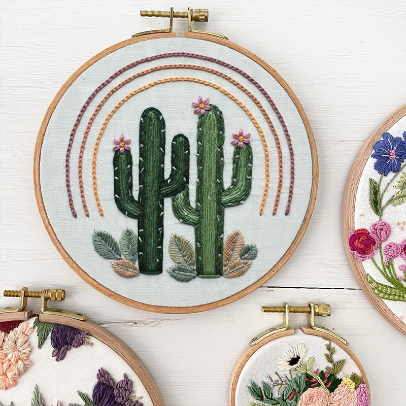 Rubbyoo Embroidery Kit - Green Cactus  | Easy Needle Artwork | Unique Hoop Craft - image 8