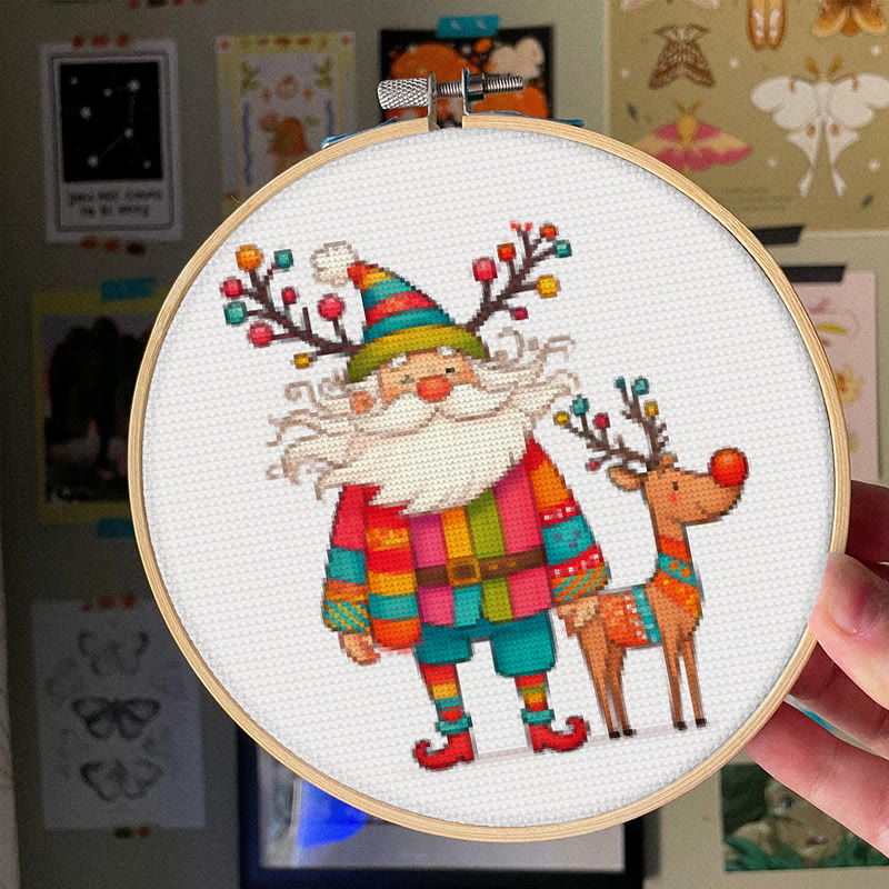  Cross Stitch Kit - Santa Claus And Elk | Christmas Needle Artwork | Christmas Decorative Handicraft - image 5