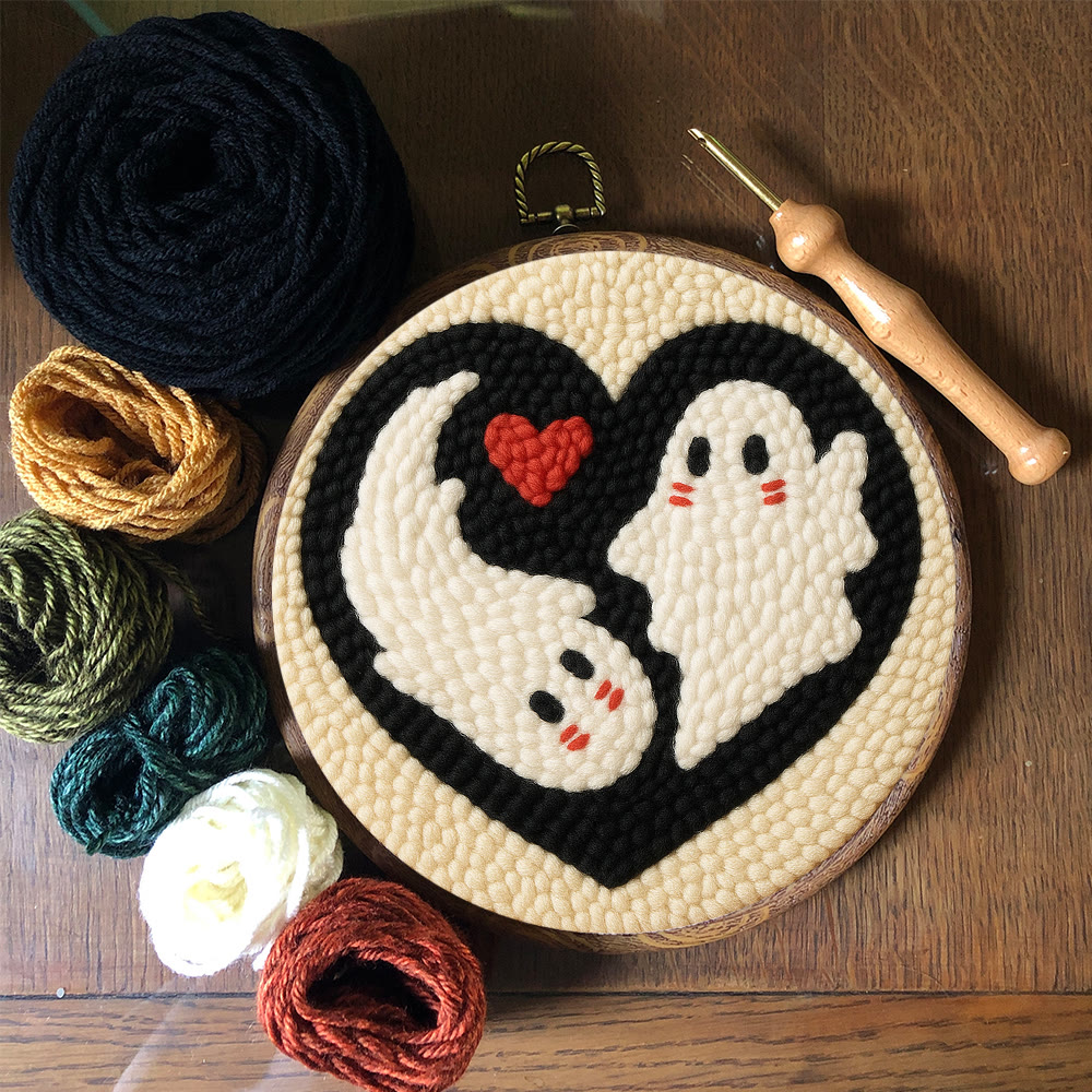 Yin-Yang Ghost Heart Punch Needle Kit – Simple-to-craft DIY Work | Romantic Handcrafted Present - image 11