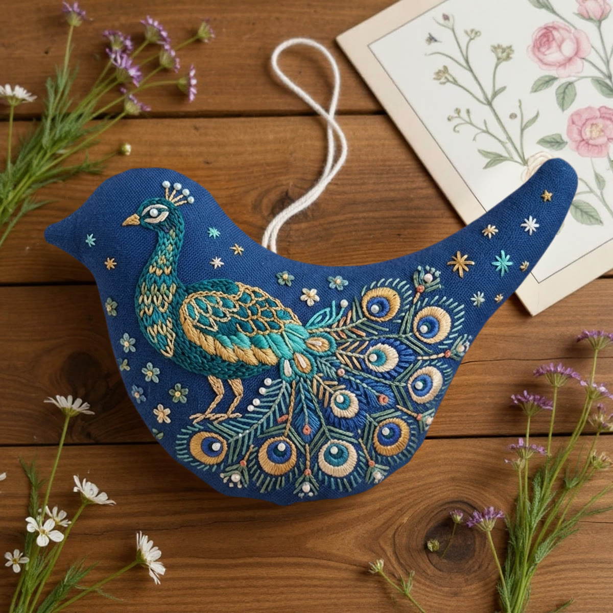 Rubbyoo Bird-shaped Embroidery Kit - Stunning Peacock | Gift Idea For Her | Creative Handmade Craft  - image 4