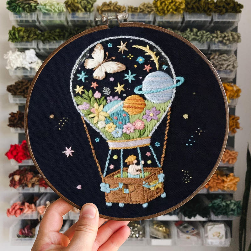 Rubbyoo Embroidery Kit - Cosmic Balloon Quest | Creative Stitch Work | Thoughtful Handmade Gift - image 7