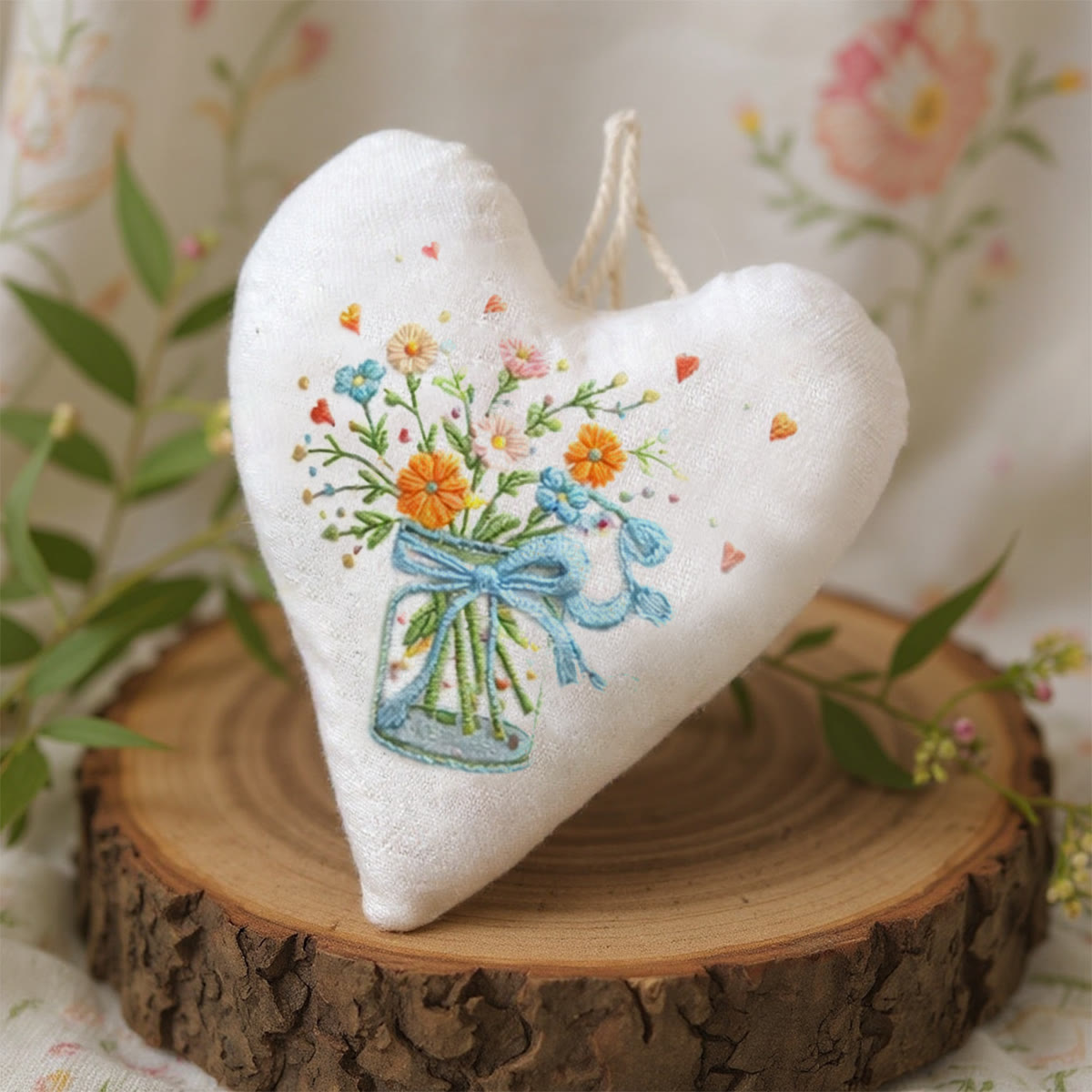 Rubbyoo Heart Embroidery Kit - Glass Vase Bouquet Mini Hearts | Refined Stitchwork Craft | Top Choice For Gifting - image 6