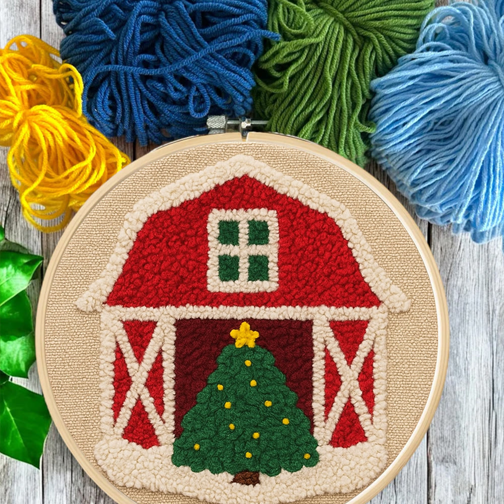 Christmas House Punch Needle Kit - Personalized Holiday Ornament | Home Hanging Art - image 6