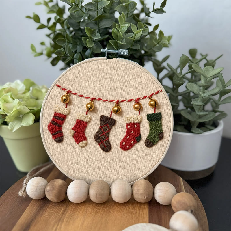 Rubbyoo Embroidery Kit - Christmas Socks | Holiday Decorative Craft | Diy Handmade Needlework - image 3