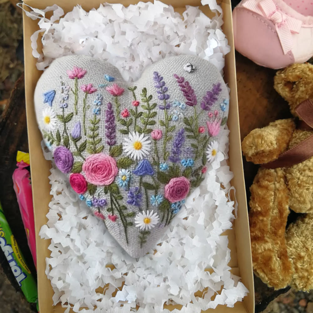 Rubbyoo Heart Embroidery Kit - Charming Flower | Unique Hanging Art | Perfect Handmade Craft For Her  - image 9