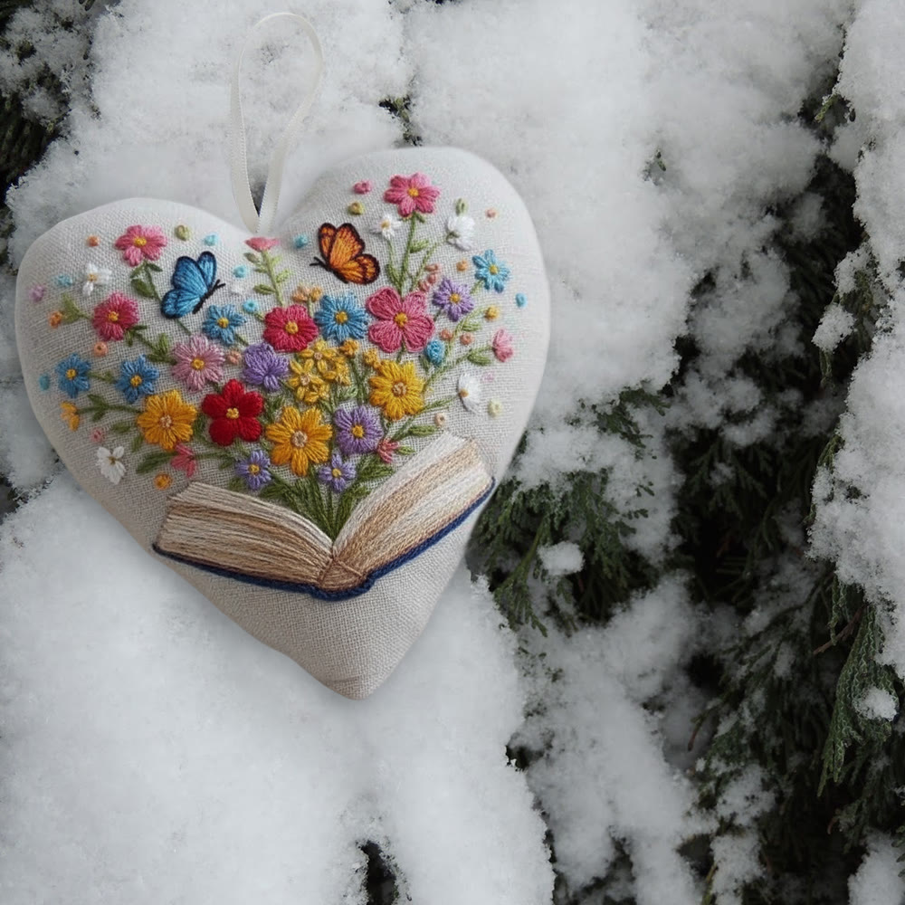 Rubbyoo Heart Embroidery Kit - Floral Book | Diy Stitch Art | Nice Gift For Book Lovers  - image 9