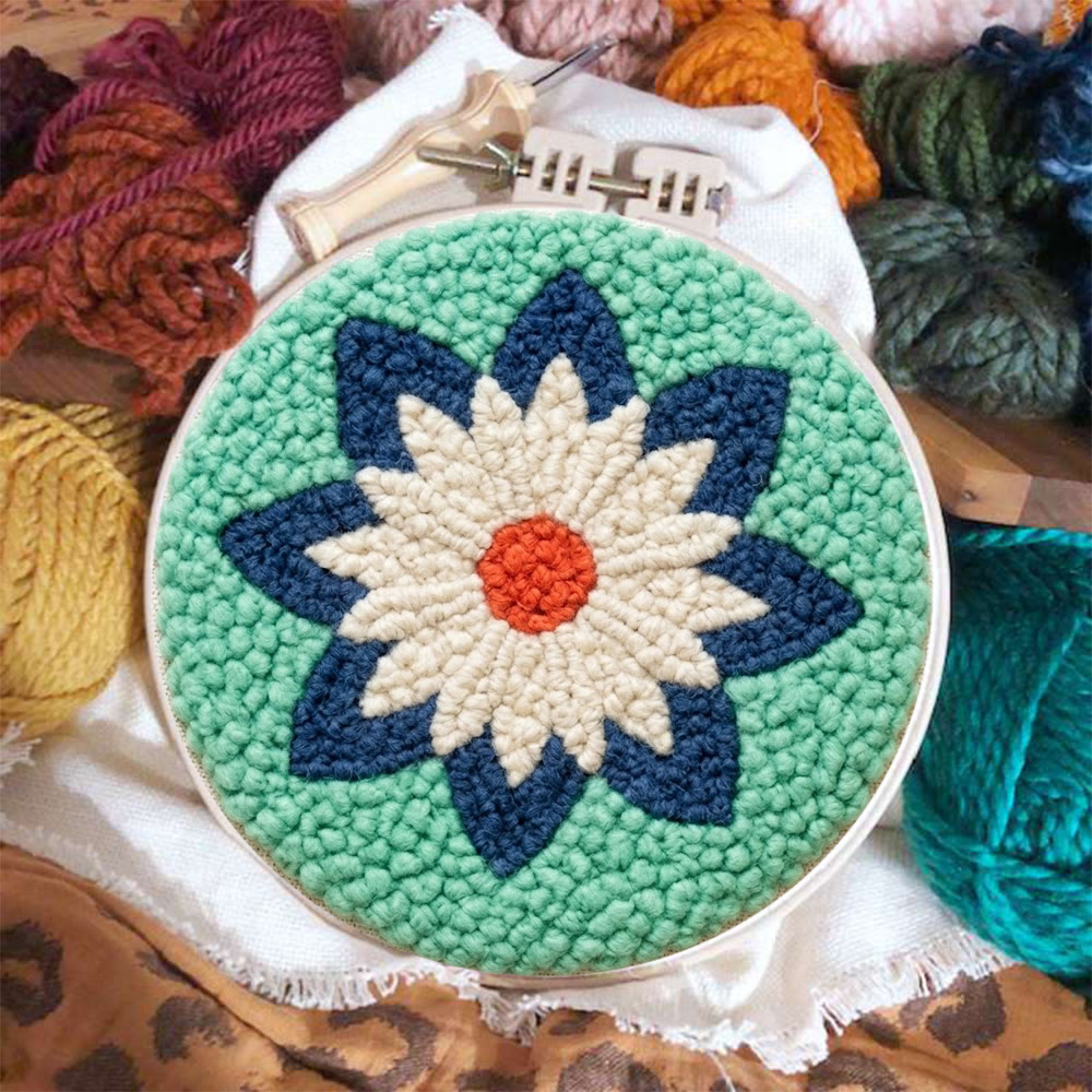 Geometric Art Punch Needle Kit - Diy Craft For Starter | Soft Yarn Ornament - image 7