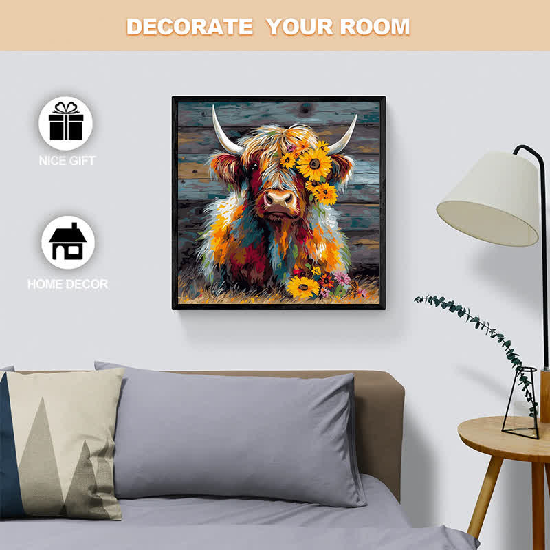 Rubbyoo Cute Highland Cow - Wooden Jigsaw Puzzle