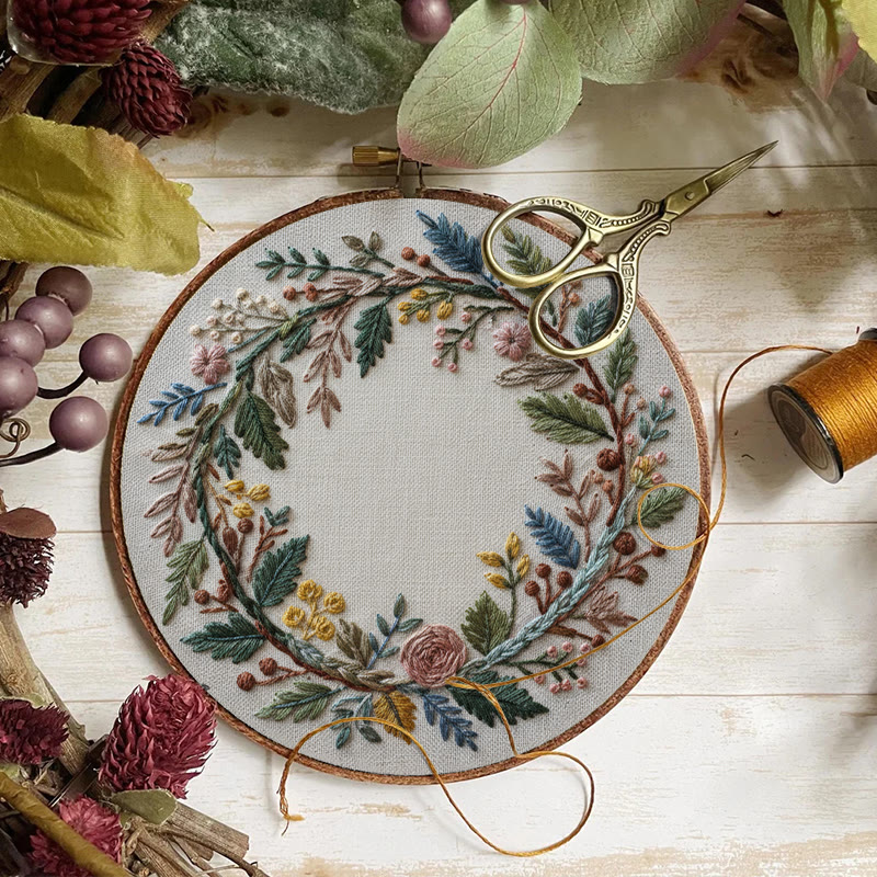 Rubbyoo Embroidery Kit - Floral Wreath | Handcrafted Art | Perfect For Diy Projects - image 5