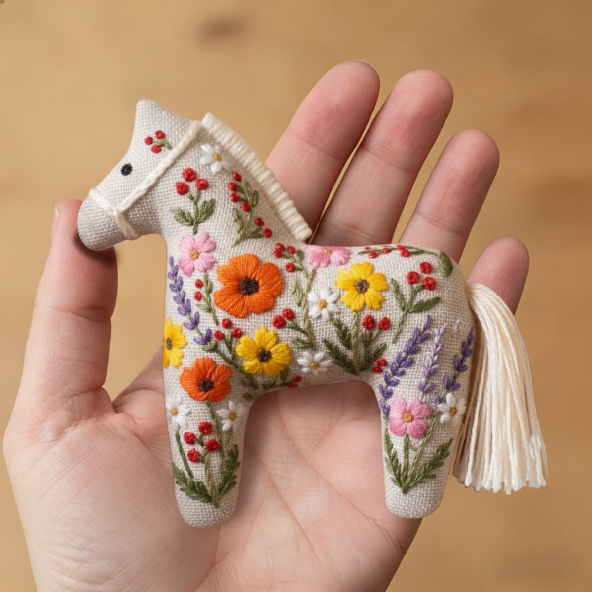 Rubbyoo Dala Horse Embroidery Kit - Flowers Bloom | Sewing Handmade Gift | Flowery Pendant - image 9