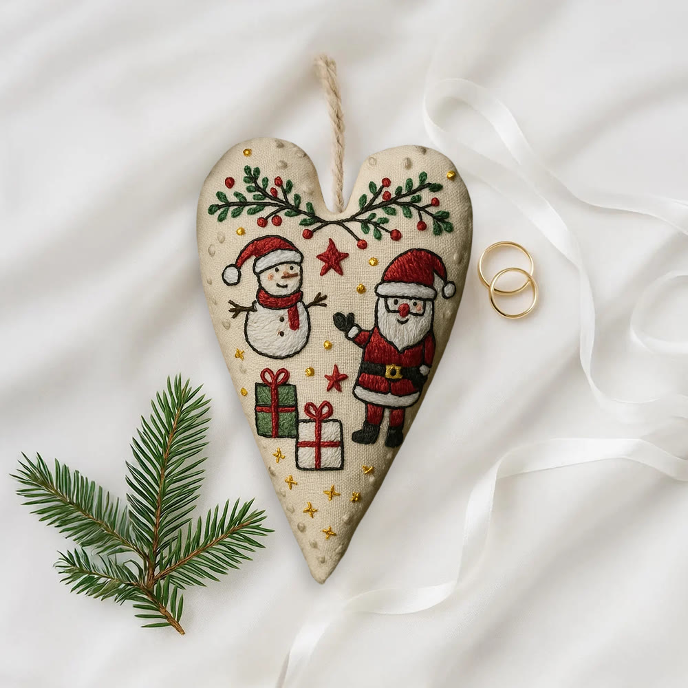 Rubbyoo Heart Embroidery Kit - Santa Snowman Christmas Scene | Festive Diy Decor | Creative Project Of Craft - image 6