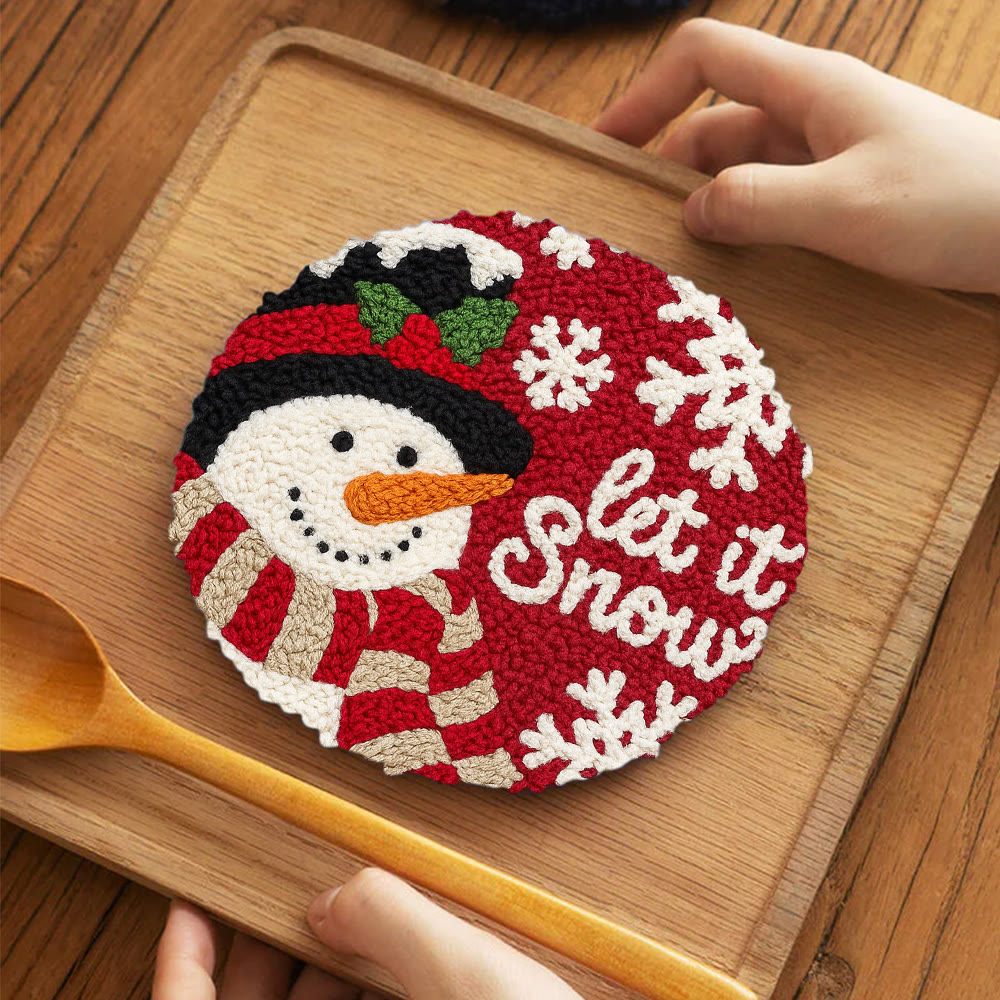 Happy  Snowman Punch Needle Kit - Diy Christmas Collection | Christmas Tree Hanging Art  - image 12