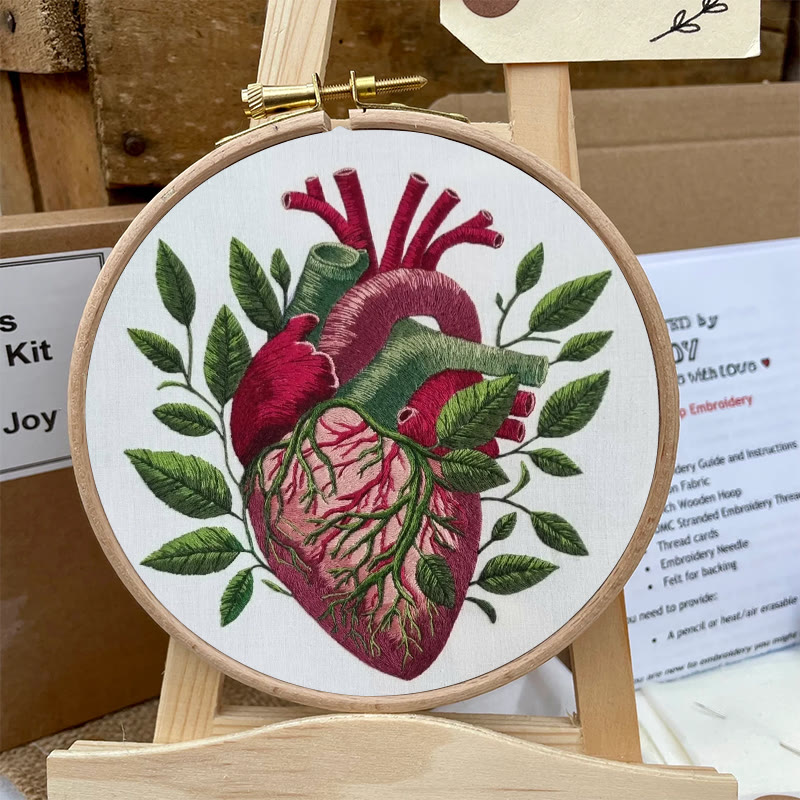 Rubbyoo Embroidery Kit - Botanical Heart | Fantastic Handmade Artwork | Diy Decorative Craft - image 9