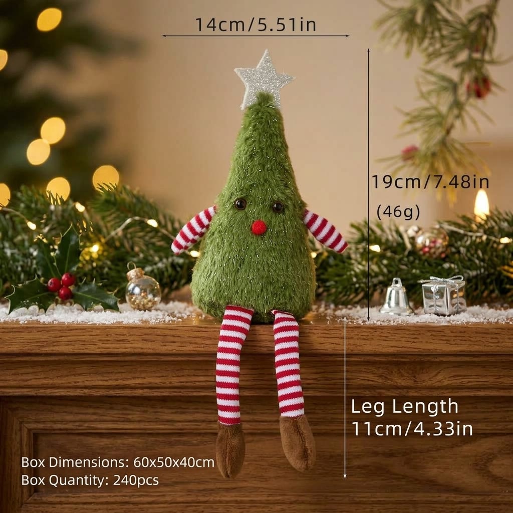 Rubbyoo Charming Plush Xmas Tree Hanging – Funny Christmas Accent | Cozy Festive Party Ornament - D - image 11