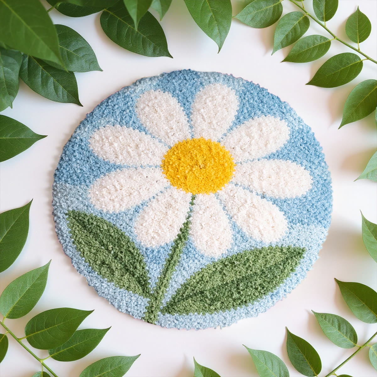 Rubbyoo Latch Hook Rug Kit - Little Flower | Floral Bedroom Mat | Nice Birthday Gift  - image 8