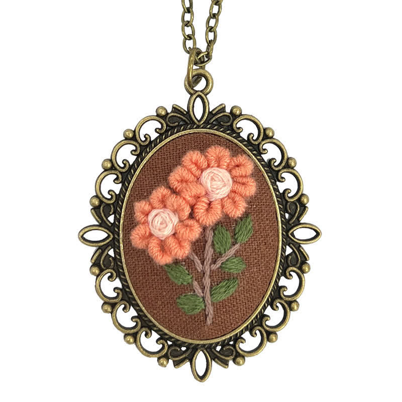 Hand Embroidered Pendant Necklace - Pattern 7 - image 11