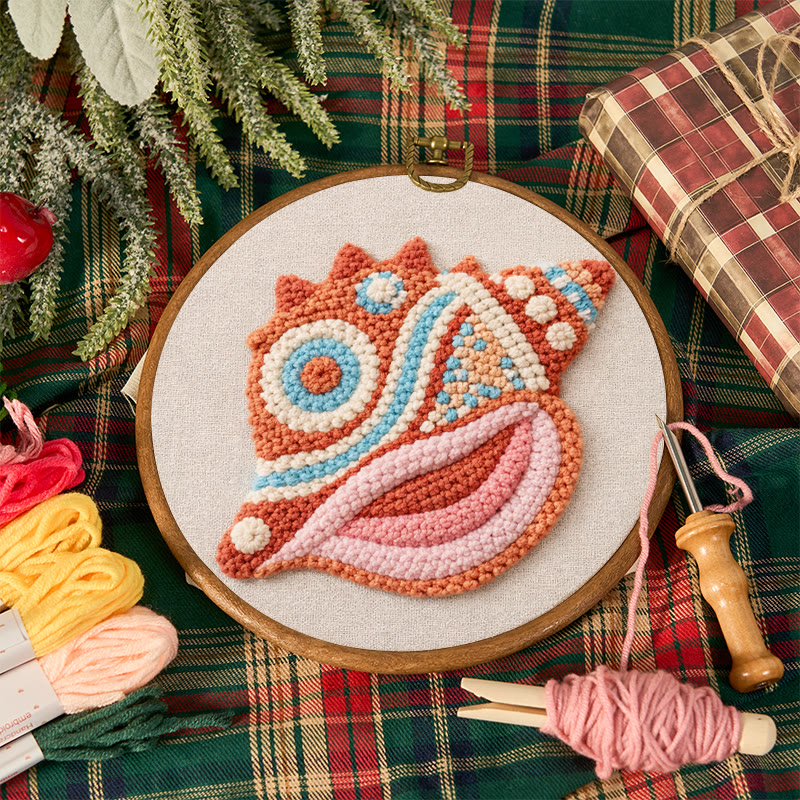 Bohemian Conch Punch Needle Kit - Beginner Suited Craft | Unique Home Accent - image 12