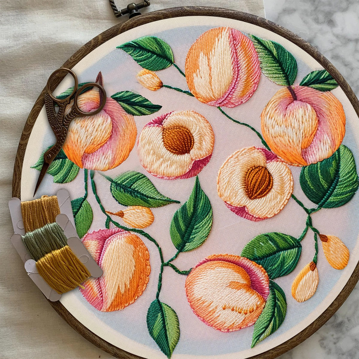 Rubbyoo Embroidery Kit-  Peach Petals - image 8