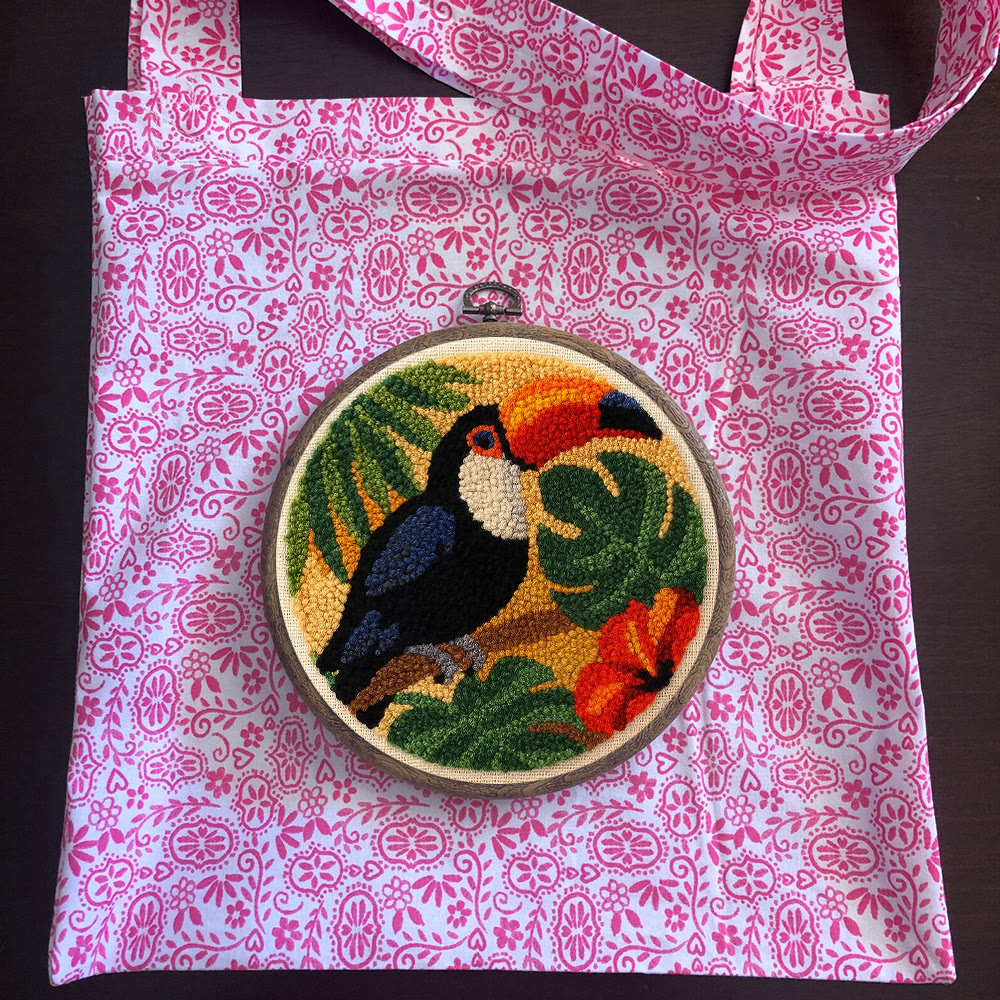 Toucan Tropical Punch Needle Kit - Easy Diy Kit | Exotic Handcraft Gift - image 13