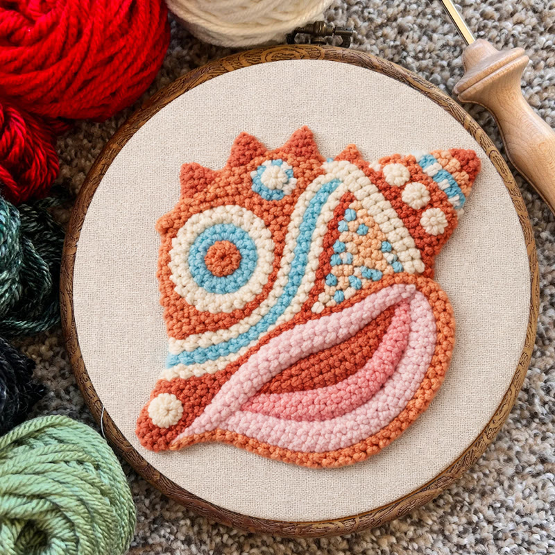 Bohemian Conch Punch Needle Kit - Beginner Suited Craft | Unique Home Accent - image 10