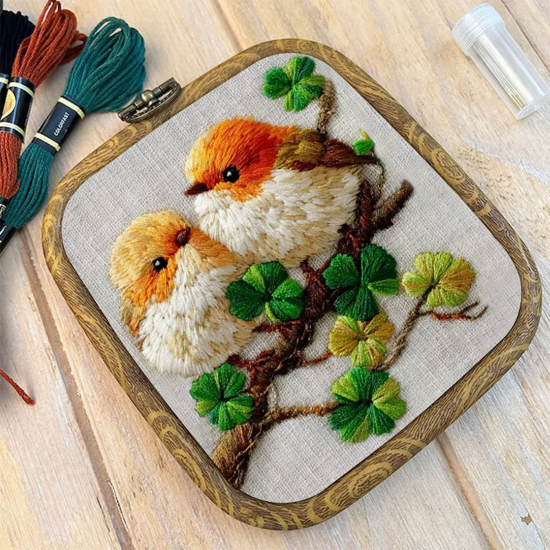 Rubbyoo Embroidery Kit - Twin Birds And Clover | Modern Decorative Craft | Perfect For Beginner Diy - image 10