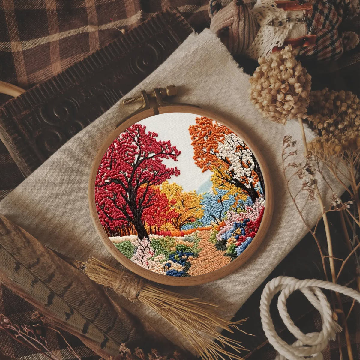 Rubbyoo Embroidery Kit - Colorful Forest | Diy Room Ornament | Gift For Handmade Crafter - image 5