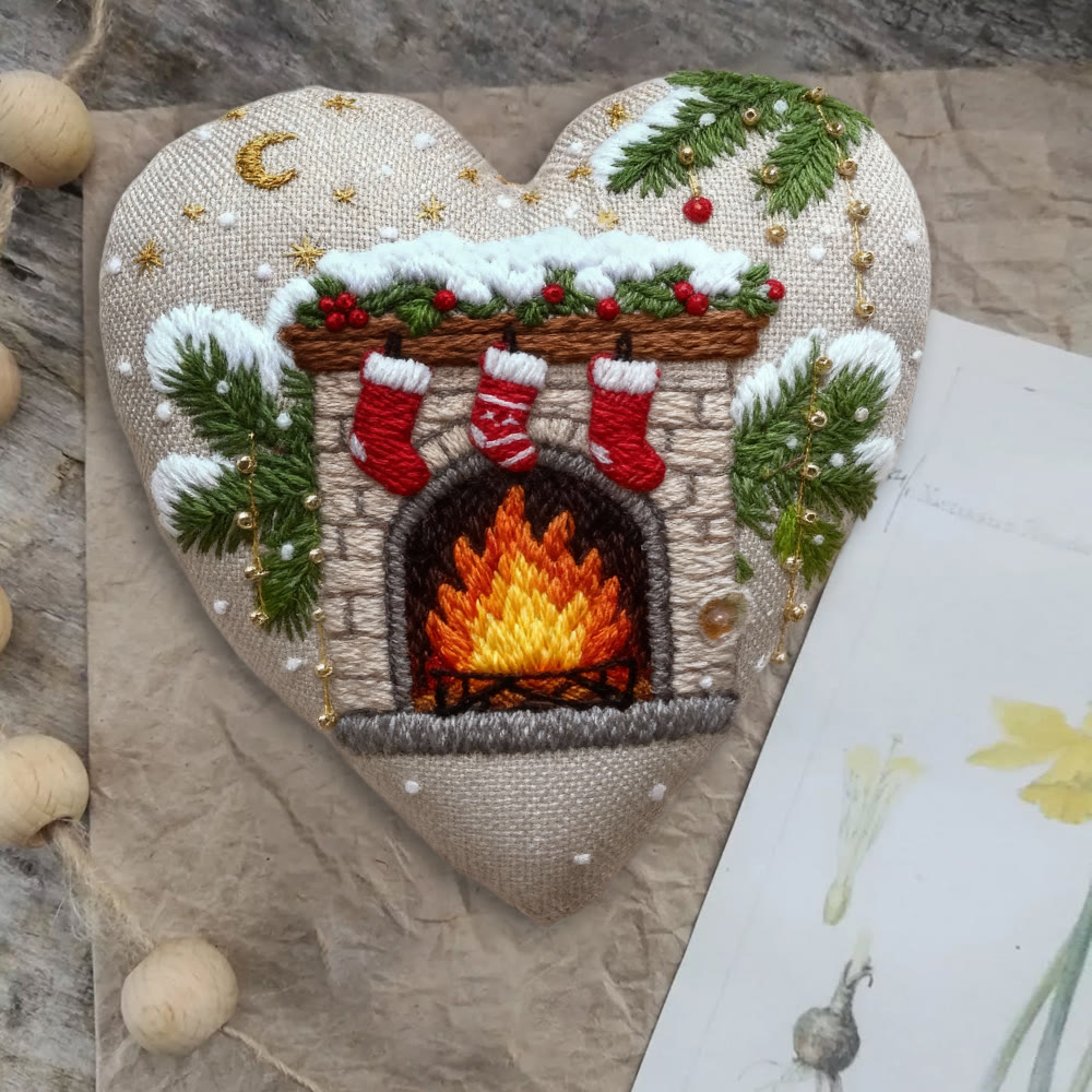 Rubbyoo Heart Embroidery Kit - Christmas Mantelpiece | Diy Christmas Tree Decor | Personalized Handmade Art - image 7