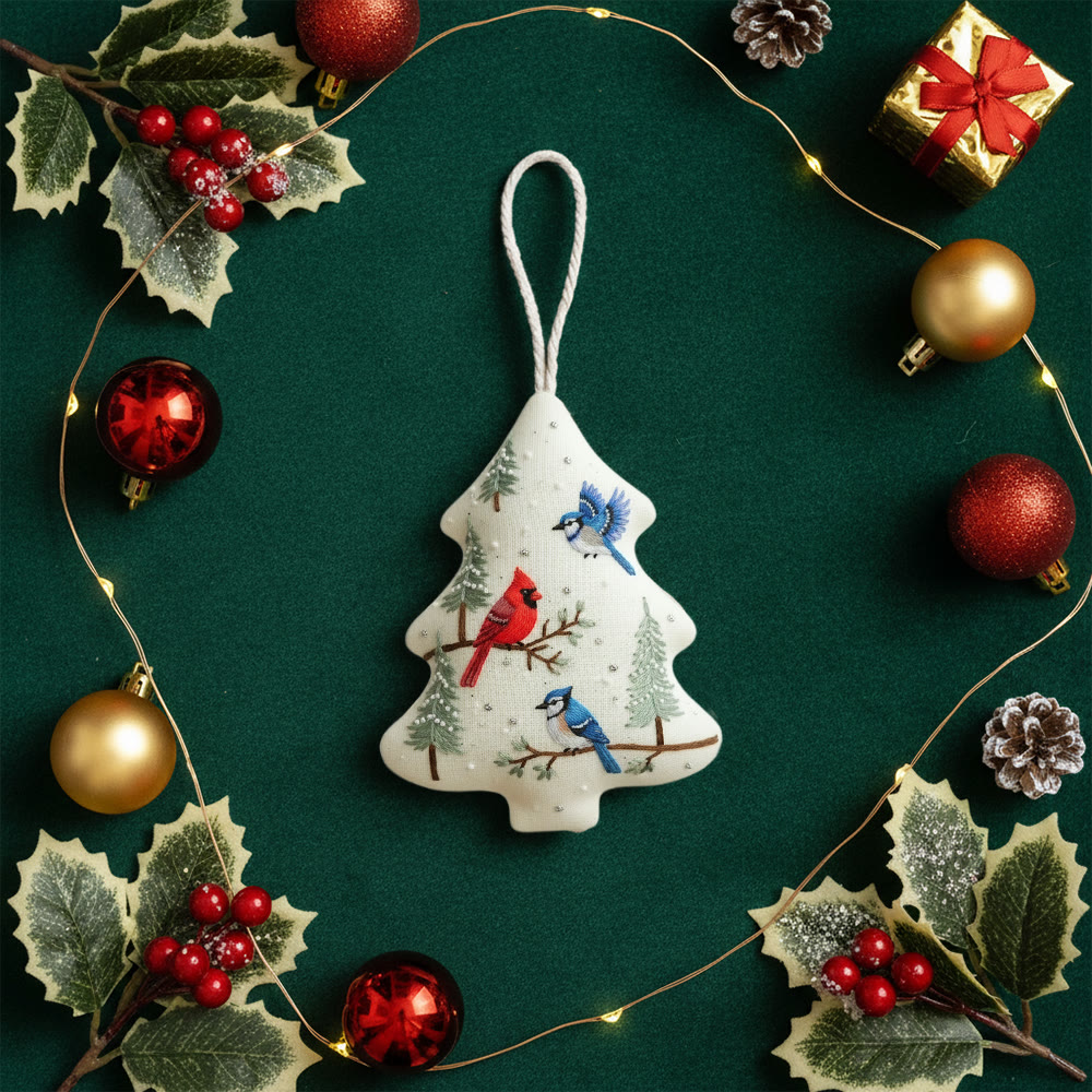 Rubbyoo Tree-shaped Embroidery Kit - Christmas Bird | Unique Animal Craft | Nice Gift For Bird Lovers - image 10