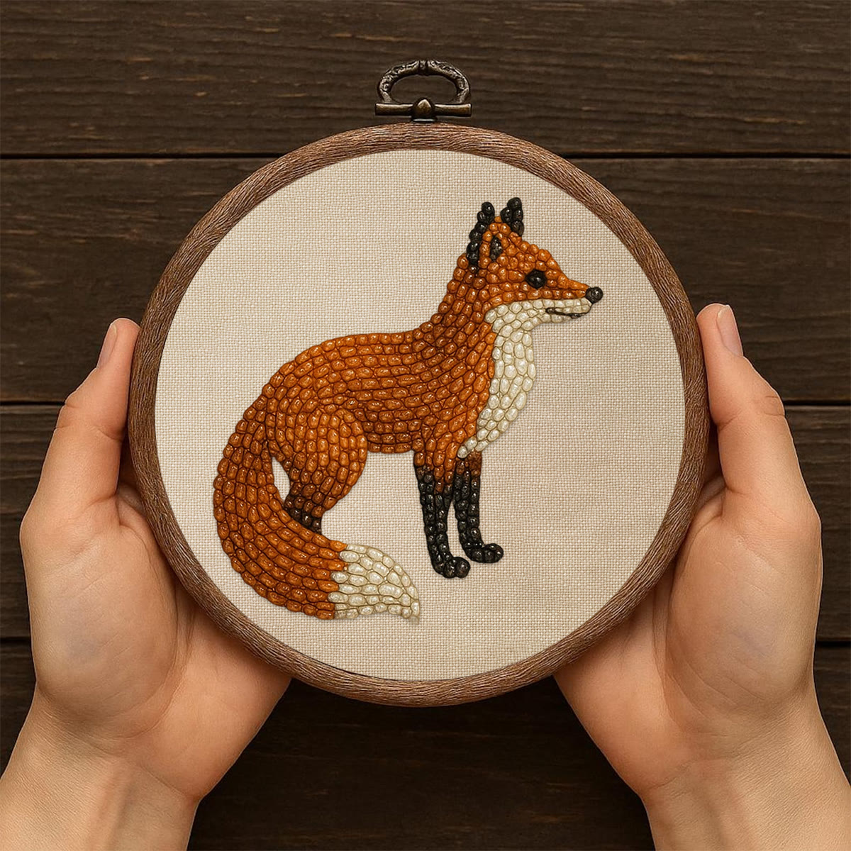 Rubbyoo Bead Embroidery Kit - Standing Fox | Diy Handmade Artwork | Easy Animal Craft For Aldult  - image 6