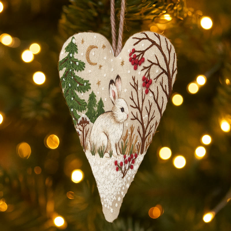 Rubbyoo Heart Embroidery Kit - White Rabbit | Adorable Animal Craft | Diy Christmas Hanging Art - image 5