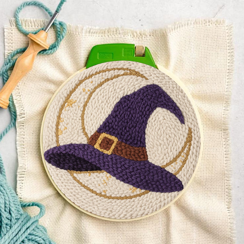 Witch Hat Punch Needle Kit - Halloween Handmade Craft | Unique Decorative Art  - image 4