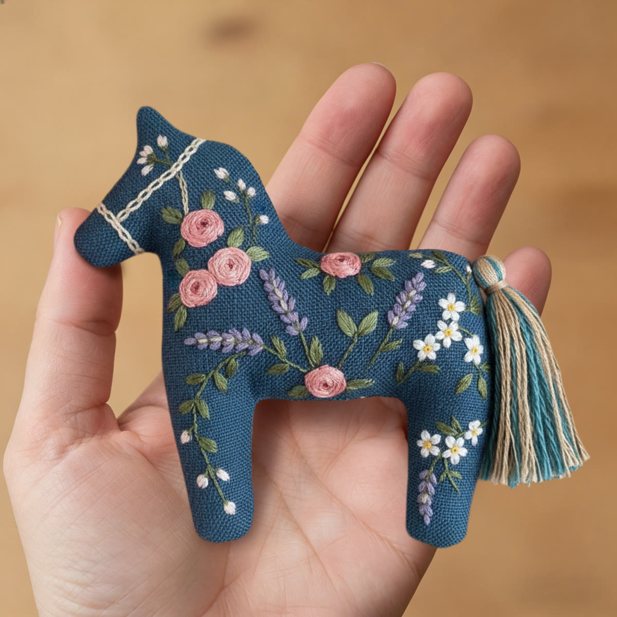 Rubbyoo Dala Horse Embroidery Kit - Little Flower | Diy Holiday Decor | Beginner Handmade Craft - image 6