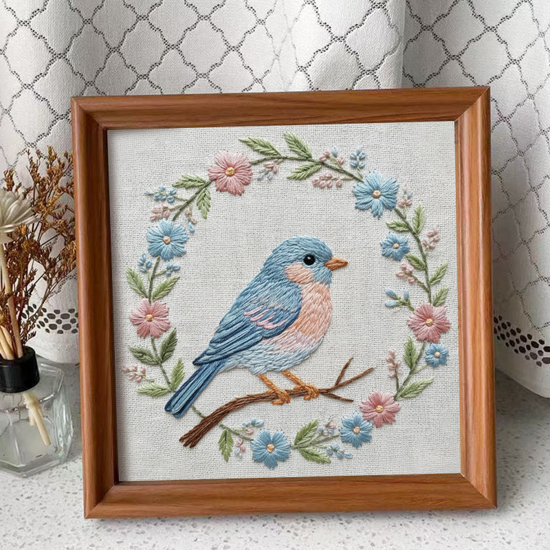Rubbyoo Embroidery Kit - Floral Bird | Diy Starter Craft | Beginner Needle Art - Embroidery Kit Plus An Extra Frame - image 11