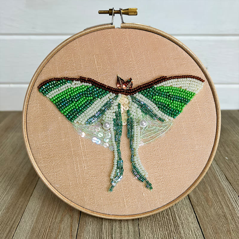 Rubbyoo Bead Embroidery Kit - Green Luna Moth | Exquisite Handmade Craft | Nice Home Decor - image 9