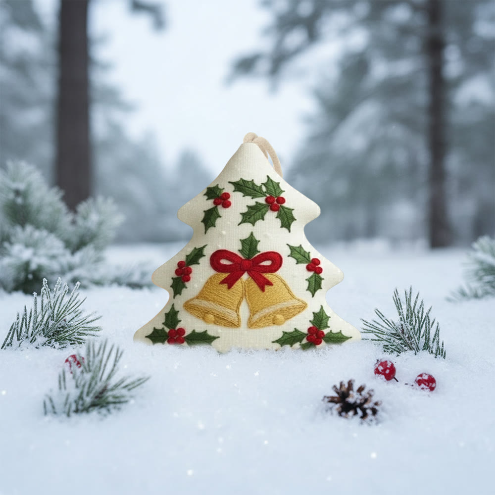 Rubbyoo Tree-shaped Embroidery Kit - Christmas Bell | Winter Holiday Artwork | Creative Stitch Craft - image 5